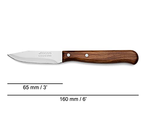 Cuchillo mondador Arcos con hoja de acero inoxidable y mango de madera noble, pack de 4 3