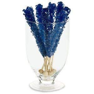 Sugar Rock Candy Sticks Dark Blue Raspberry 12 Count