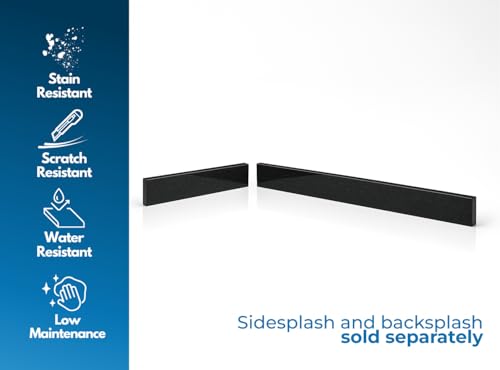 Image of Bathroom Vanity Sink Backsplash /Sidesplash (Absolute Black Granite, 4 inch x 48 inch)