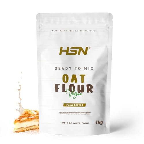HSN Harina de Avena de Sabores Instantánea en Polvo | Tarta de Manzana 1Kg = 20 Tomas por Envase | Sin Azúcares Añadidos | Ideal Tortitas de Avena, Batidos de Proteínas | No-GMO, Vegano