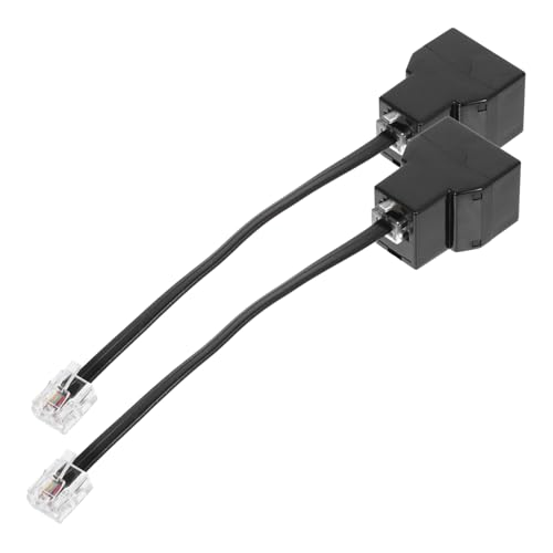 CONGARTENO 2Pcs Telephone Splitter PC Detachable Adapter Core Phone Line Accessory for Flexible Connectivity Stable Signal Transmission for Landline Use