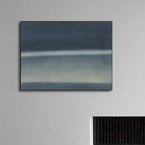 Peintures abstraites neutres et art mural Wabi-Sabi gris PVPQPR 30x40 cm cadre noir