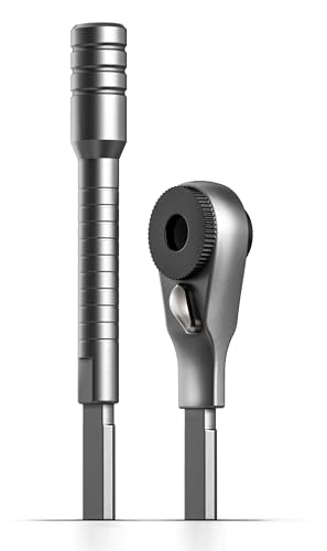 GALVANOX Juego de trinquete y extensor de brocas de extremo plano para múltiples herramientas, diseñado para su uso con modelos Leatherman, destornillador de broca de trinquete (plateado)