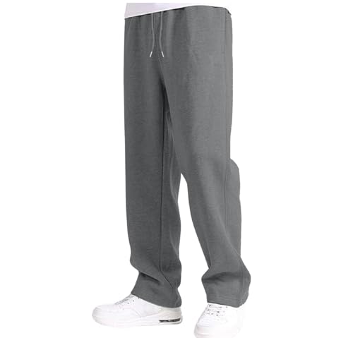 Boys Baggy Sweatpants Straight Wide Leg Uniform Track Pants Elastic Waist Athletic Joggers Sweat Pants with Pockets