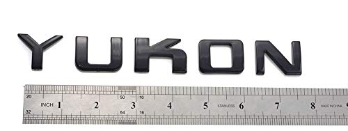Image of 2pcs Yukon Nameplate Emblem Letter Badge 3D Replacement for GMC Sierra (Black)