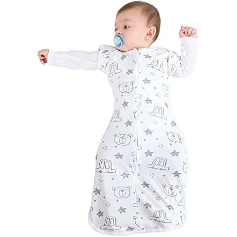 SERAPHY Baby swaddling Blankets 0-12 Months Old, 2-Way Zipper with Arms Free Design Cute Wearable Blankets,Bear, Size M Cover