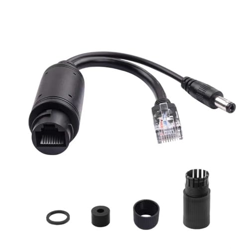 Image of Gigabit PoE Splitter Active 48V to 12V Waterproof Power Over Ethernet Splitter with 5.5x2.1mm DC IEEE 802.3af /at Compliant 10 /100 /1000Mbps for IP Camera, AP, VoIP Phone and More (1Pack)