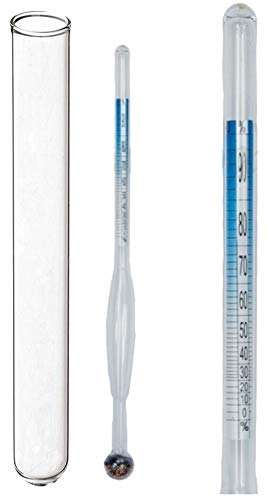 lilawelt24 0-100 Vol% genaues Alkoholmessgerät + Messzylinder Alkoholmeter Alkoholspindel Alkoholmeter ALKOHOLMESSER