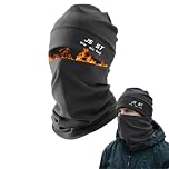 Grey Thermal Fleece Balaclava Hat and Detachable Neck Warmer Set – Windproof & Cold-Proof Outdoor Gear for Unisex Use – Full Coverage for Running Cycling Skiing Climbing with Ear Protection