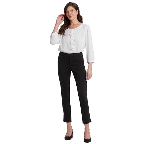 NYDJ womens Ponte Ankle Pant Jeans, Black, 8 US