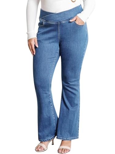 Pull On Jeans for Women High Waisted Womens Bootcut Denim Jeggings
