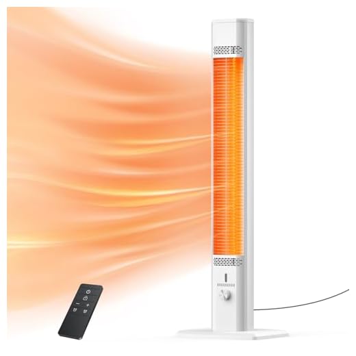 Outdoor Patio Heater with 9 Heat Levels,Wall Mounted Space Heater for Garage Backyard Room Indoor,1500W Fast Electric Infrared Heater with Remote Control,9H Timers,Waterproof,Child Lock,Large