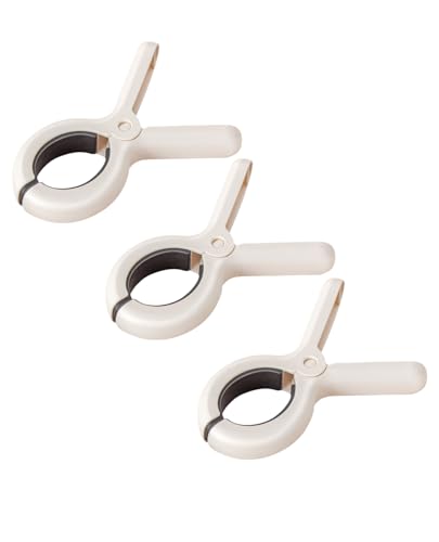TMOSING 3個セット 洗濯ばさみ 洗濯バサミ 洗濯クリップ 布団バサミ特大 せんたくばさみ 滑り止め 防風タイプ おしゃれ 竿ピンチ 物干し竿用 部屋干し 室外干し (クリーム色・3pcs,9.5cm)
