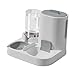 Automatic Pet Feeder Waterer, Pet Bowl Compact Feeding Station Cat Dog Feeder Water Dispenser, Gray