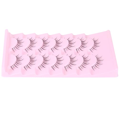 EYDEVRO Natural Look Anime Lashes with Clear Band - Moonlight - Ultra-thin Clear Band - Ideal for Various Occasions - Pair - Faux Mink - Adhesive Mount - Black