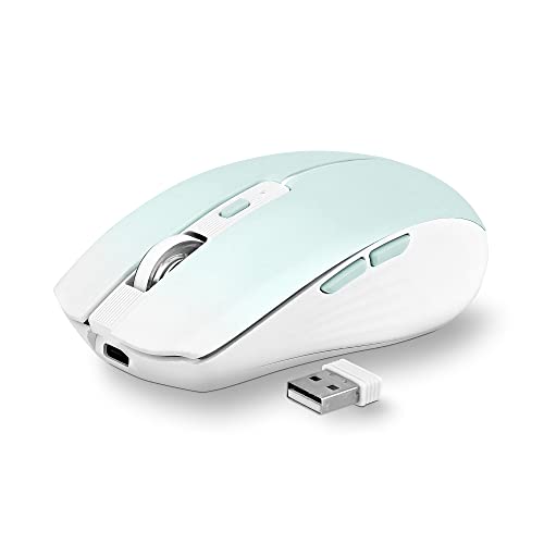 T'nB - Souris sans Fil Design, Double Mode Bluetooth et USB-A, Rechargeable Haute Autonomie, Silencieuse, Précision 1600 DPI, 6 Boutons, Compatible Windows, Linus et MacOs - Bleu