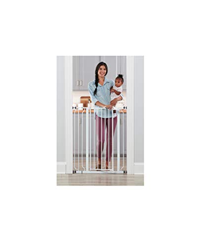 Regalo Easy Step 36″ Extra Tall Walk Thru Baby Gate, Includes 4-Inch Extension Kit, 4 Pack of Pressure Mount Kit and 4 Pack Wall Cups and Mounting Kit, Pack of 1