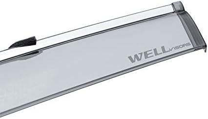 WellVisors Window Visors Wind Deflectors Compatible with Lexus UX 2019-2026 with Chrome Trim Rain Guards 3-847LX025