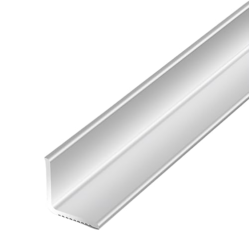 Raouoae Tira Angular Autoadhesiva De Aluminio 90cm - 3 Piezas, Perfil Para Transición Techo/pared, Riel Decorativo Fácil Instalación, Acabado Moderno(Silver,10x10mm)