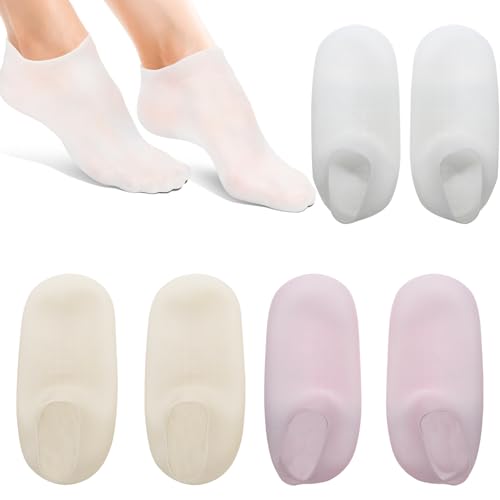 3 Pairs Silicone Socks for Dry Cracked Feet Women, Moisturizing Foot Socks, Silicone Socks for Women's Foot Care (White/Pink/Skin Color) -  ROBOHOOK, ZMJ-ZMY006