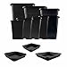 IVORYS-GARDEN 10 x 11 Liter 23,5x23,5x28 cm Pflanztöpfe mit passenden Untersetzer Topf Töpfe Pflanzentopf Viereckig Schwarz Baby,Schwarz günstig Kaufen-IVORYS-GARDEN 10 x 11 Liter 23,5x23,5x28 cm Pflanztöpfe mit passenden Untersetzer Topf Töpfe Pflanzentopf Viereckig Schwarz