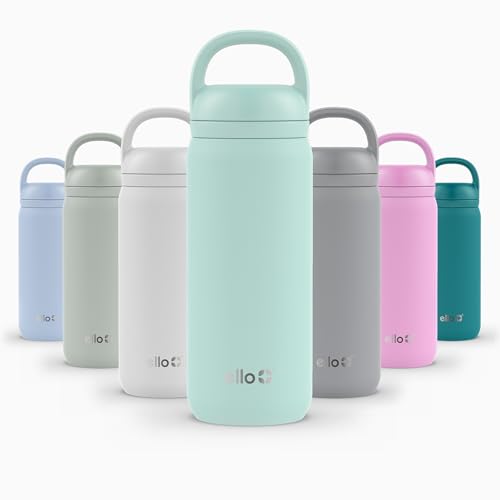 Image of Ello Cooper Twist 18oz Kids Stainless Steel Water Bottle with Chug Lid | Leak Proof Double Walled and Vacuum Insulated | Fits Car Cupholder | Built in Carry Loop | Dishwasher Safe | Yucca