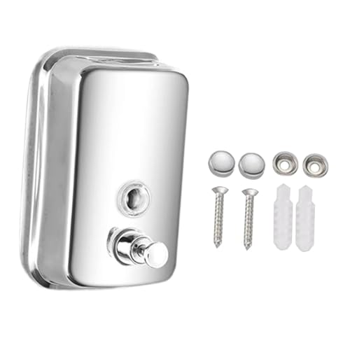 Fenteer Dispensador de Jabón de Acero Inoxidable para Pared, Ideal para Desinfectante en Baños Y Cocinas, S