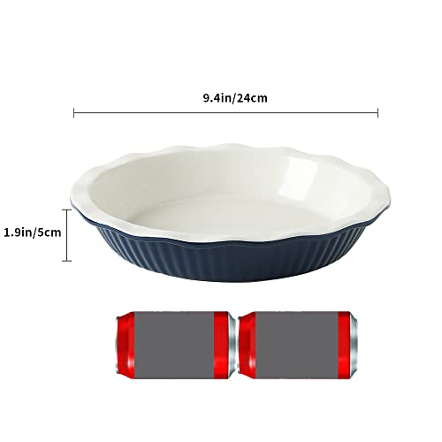 Koov Ceramic Pie Dish, 9 Inches Pie Pan, Pie Plate For Dessert Kitchen, Round Baking Dish Pan For Dinner (Aegean) #TOP2