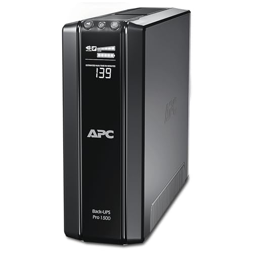 Apc By Schneider Electric Br1500gi Back-Ups Pro - Sistema De Alimentación Ininterrumpida Sai 1500va 10 Salidas Tipo Iec, Avr, Usb, Software De Apagado , Negro