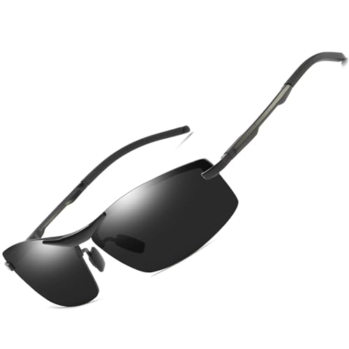 SIPLION Foxdon Polarized Sunglasses for Men - Aerospace Metal Frame Square Driving Sun glasses