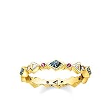 thomas sabo steine Trendiges Design THOMAS SABO Damen Ring Farbige Steine 925Er Sterlingsilber; 750Er Gelbgold Vergoldung TR2229-295-7