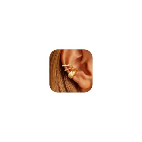 Image of Ear Cuffs Non Piercing Chunky Ear Cuff Earrings for Women Non Tarnish Clip on Cartilage Earrings Trendy Jewelry No Pierced Ears Fake Earring Set Fashion Accessories Jewelry Birthday Gifts