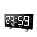 Miroir d' affichage numérique LED Réveil Snooze USB Mode Night Time Clock (Color : White)