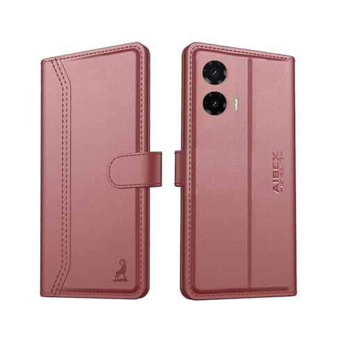 Image of AIBEX Compatible for Motorola G35 5G Flip Cover Leather Finish with Magnatic Closure | Inside TPU with Card Pockets | Wallet Stand | Complete Protection Flip Case -Brown