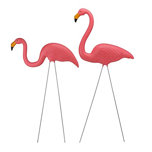 Northlight Set of 2 Tropical Pink Flamingo Outdoor Lawn Stakes 33