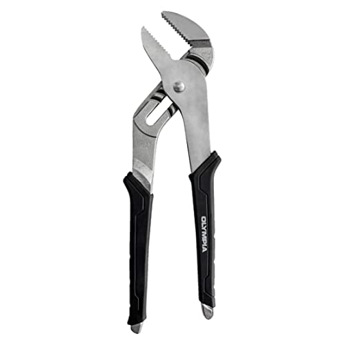 Image of Olympia Tools 12-Inch Tongue and Groove Pliers, Straight Jaw Pliers with Cushion grip, 7 Jaw positions, 2.7 inch Jaw Capacity