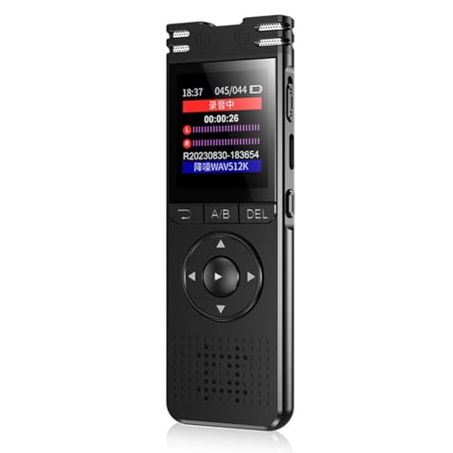 GIWFBQTR Grabadora de Voz Digital de 64 GB con Reproducción Audio y Sonido de Pantalla Grande Activado por Voz para Entrevistas, Reuniones y Clases