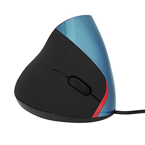 Atyhao Kabelgebundene vertikale Maus, ergonomische optische USB Kabelgebundene vertikale Maus 3200DPI USB vertikale vertikale Kabelmaus Ergonomisches Design Handgelenkstützen Spielemäuse(Blau) Cover