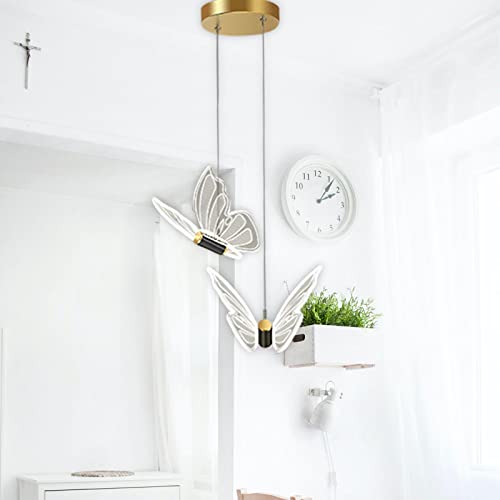 Butterfly Chandelier, Pendant Light Hanging Lamp Minimalist Saving Creative Droplight Hallway Hall Decorations, 2 Butterflies Light #TOP7