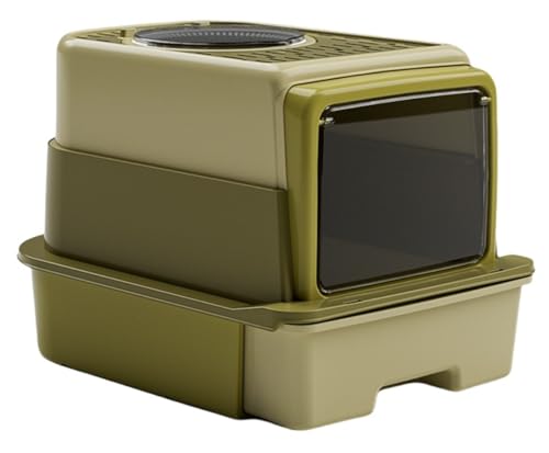 Hidrrdcさん 三 そう 層 しき 式 です ちょう 超 とくだい 特大 です 猫 トイレ スコップ付 上から猫トイレ ドーム ワイドサイズ 清潔 大型猫 脱臭シート付 2WAY出入り方法 ニオイの広がり防止 砂の飛び散り防止 猫用品 (みどり 緑 で