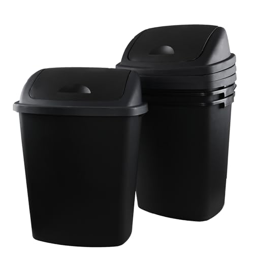 Set de 4 Canecas de Basura Rectangulares de 18 gal Color Negro