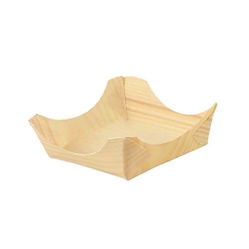 Plato cuadrado de madera mini packnwood vajilla desechable para cóctel