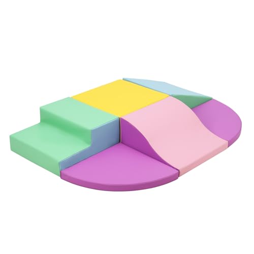 Soft Climbing Indoor Set, Foam Climbing Blocks for Toddlers, Waterproof Toddler Climbing Toys, Baby Jungle Gym Indoor Lightweight, Easy to Clean Foam Play Gym 6PCS