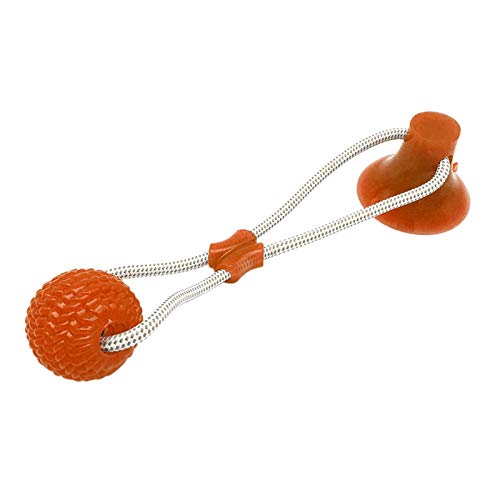 Qlans Jouet Multifonctionnel de Morsure d'animal familier, Jouet Durable de Boule de Corde de remorqueur de Chien avec la Ventouse