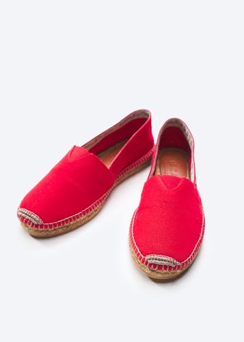 Image of VISCATA Barceloneta Espadrille Canvas Women's Flat Slip On Shoes Handmade in Spain Fashionable Organic Cotton Canvas Lightweight Material with 100% Natural Jute Midsole for All Casual Occasions