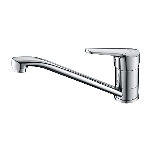 Ibergrif M14450 Keukenkraan, 360° Draaibare Keukenkraan, Mengkraan Voor Spoelbakken, Chroom, Zilver