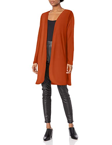 Star Vixen Women s Plus Size Long Sleeve Open Front Cardigan, Rust, 2X