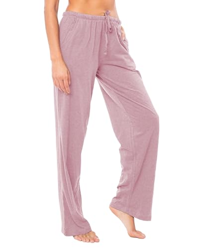 Image of Sexy Basics Women's Soft Flex 100% Cotton Knit Pajama Pants | Lounge Sleep Bottoms | Drawstring & Pockets| Multi Packs