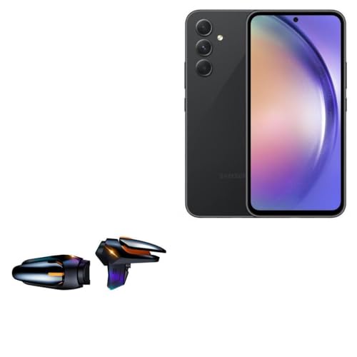 BoxWave Gaming Gear Compatible with Samsung Galaxy A54 5G - Touchscreen QuickTrigger Auto, Trigger Buttons Autofire Gaming Mobile FPS - Jet Black
