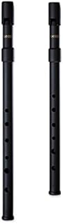 Woodi WI-921 WI-922 Set of 2 Irish Whistle Matte Black Key of C & Key of D Tin Whistle Penny Whistle ABS